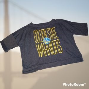 Concepts Sports Sleepwear Oversized Cropped Golden State Warriors Gray Top
